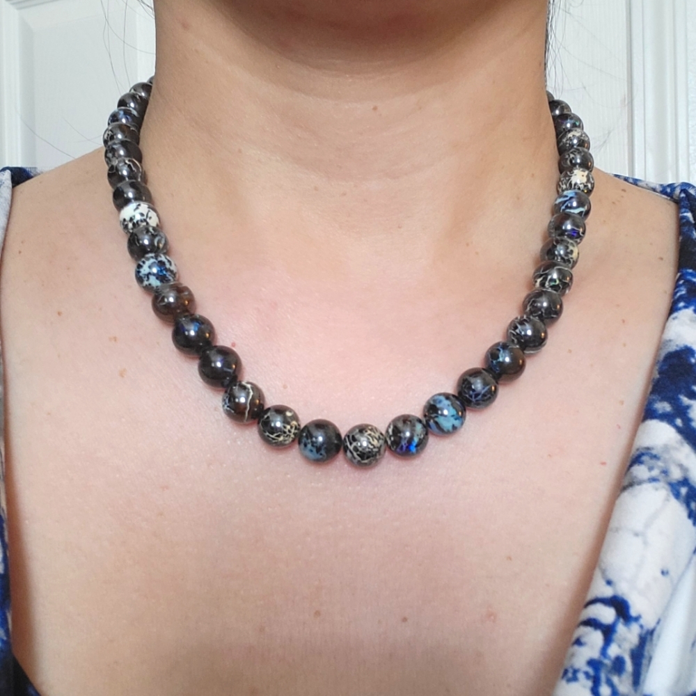 Opal Necklace in Silver Setting